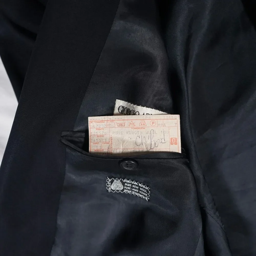 Giorgio Armani Le Collezioni Black Blazer Suit Jacket 38R Missing Button